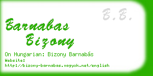 barnabas bizony business card