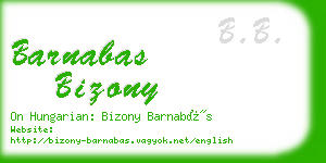 barnabas bizony business card